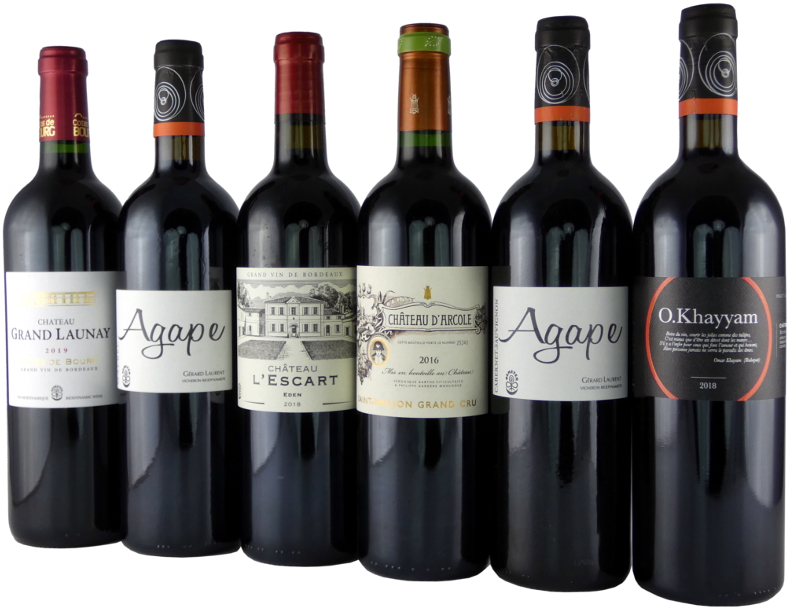 Beliebte Demeter Rotweine aus 6 Weinprobierpaket, Flaschen Bordeaux / dem